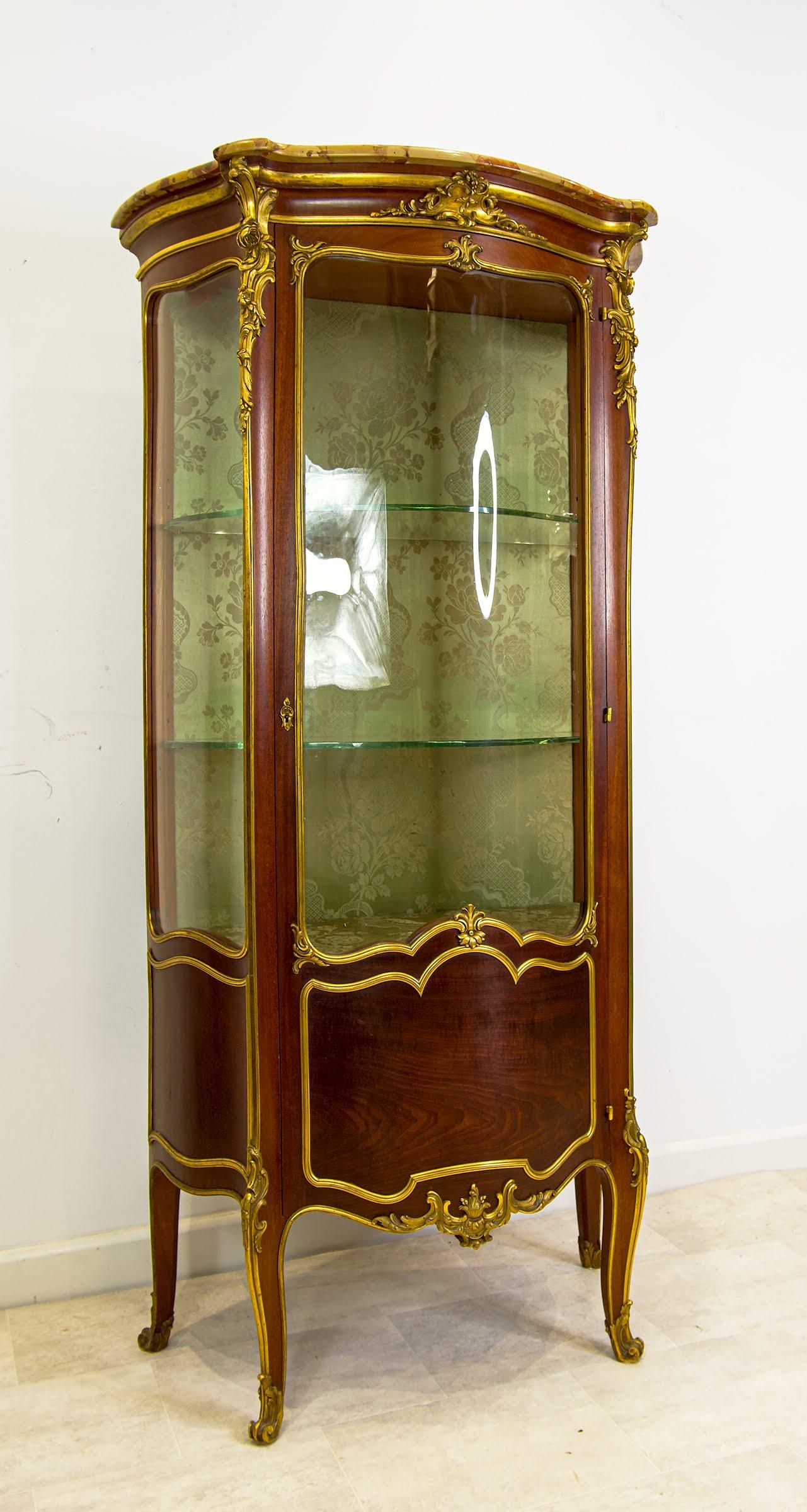 Exceptional 19th-century French Gilt Bronze Vitrine Cabinet – In the Manner of François Linke (Marble Top, Ormolu Mounted) (1 of 6)