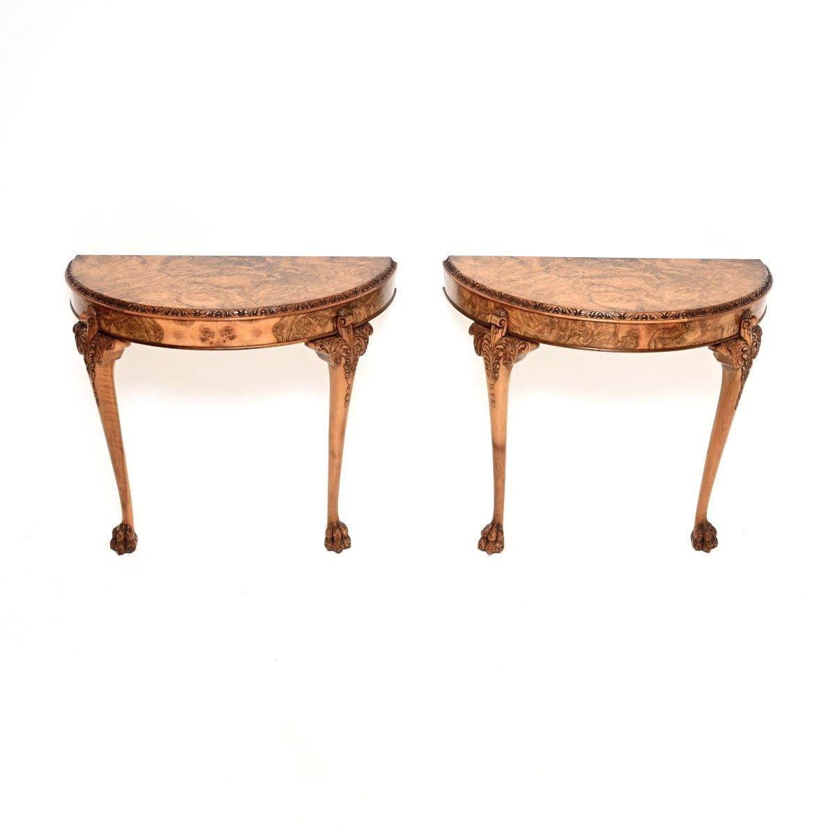 Pair of Burr Walnut Console Tables (1 of 10) Pair of Burr Walnut Console Tables (1 of 10)