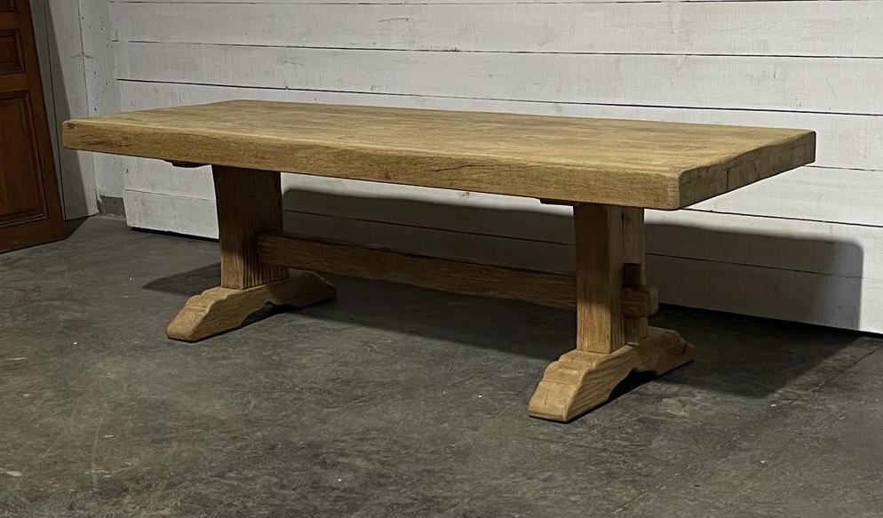 Large French Refectory Bleached Oak Farmhouse Dining Table (1 of 1) Large French Refectory Bleached Oak Farmhouse Dining Table (1 of 1)