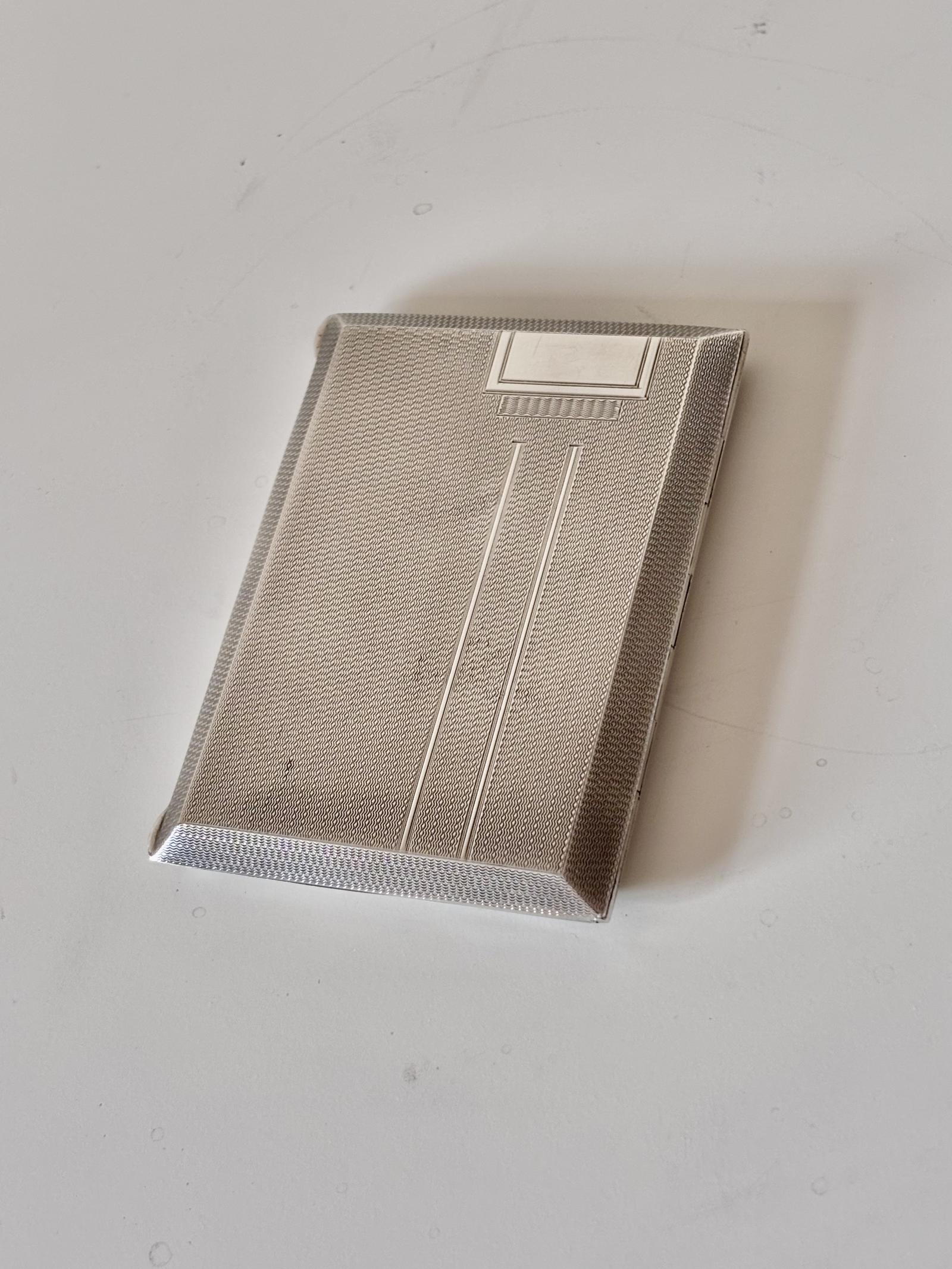 Art Deco Silver Calling Card Case Birmingham 1929 William Base & Sons (1 of 13)