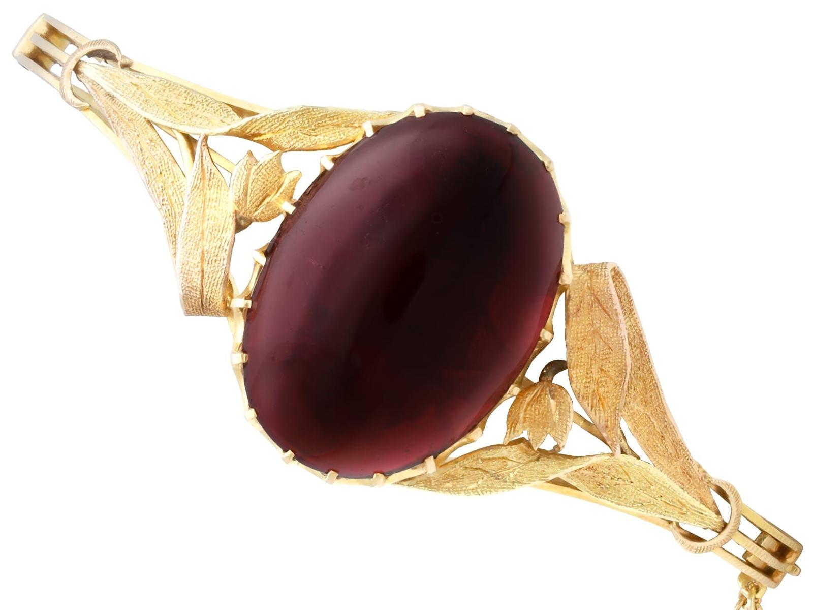 Antique 38.50ct Garnet and 18ct Yellow Gold Bangle Circa 1880 (1 of 13)