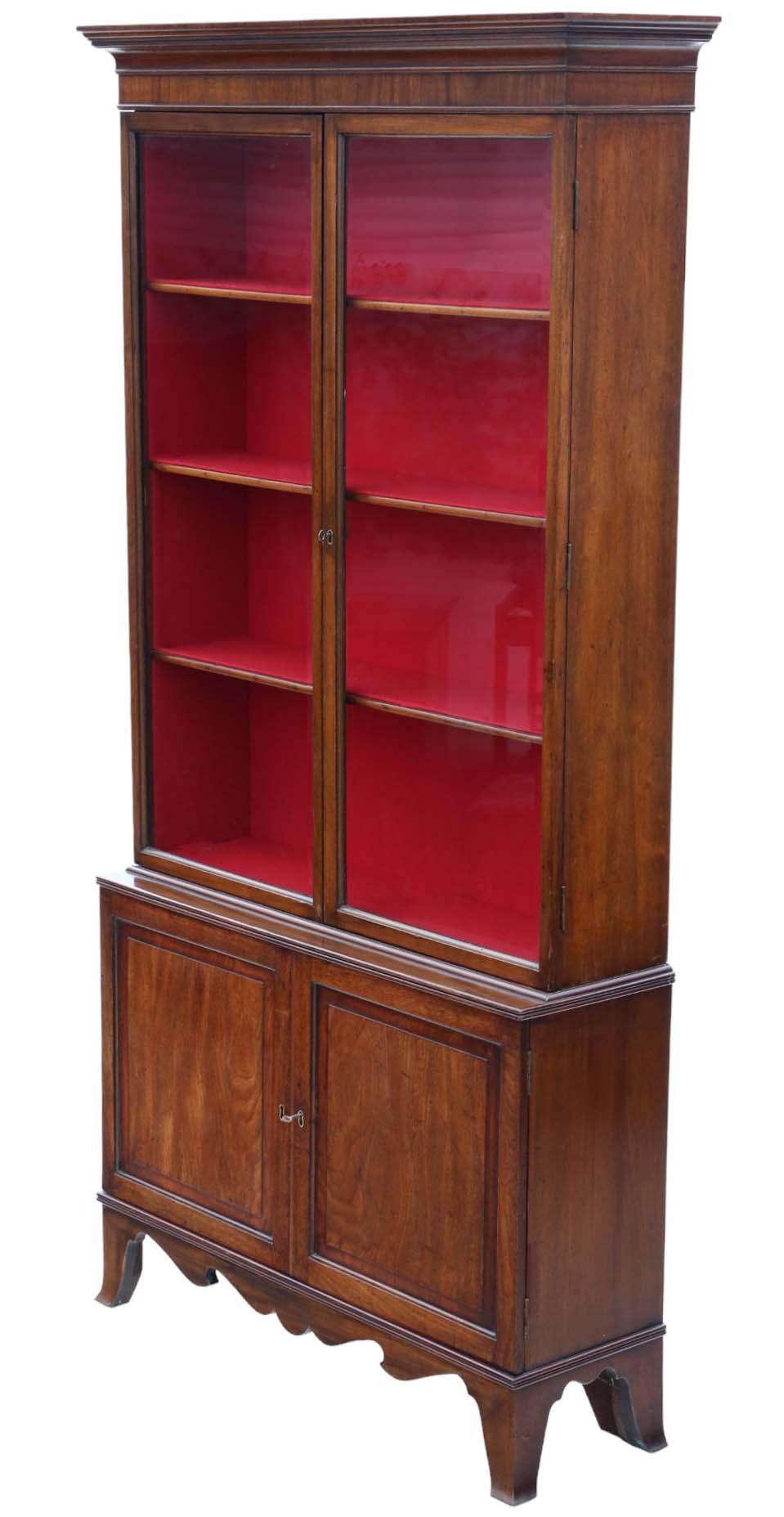 Very Large Antique Georgian Mahogany Bookcase - High-quality 19th Century Display Cabinet (1 of 6)