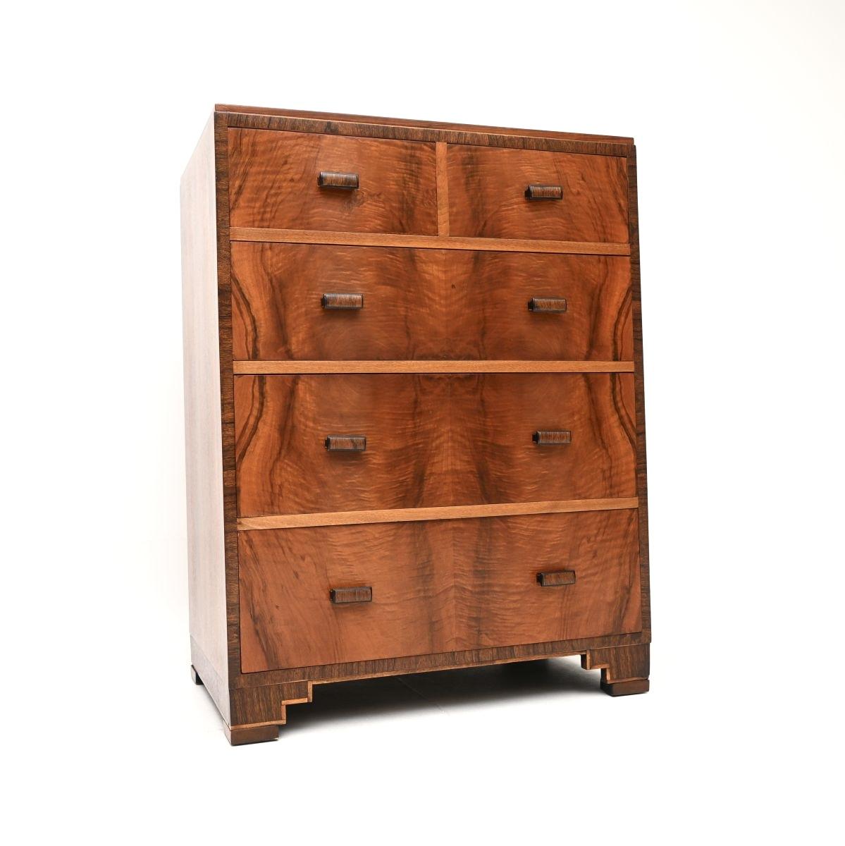 Art Deco Figured Walnut Chest of Drawers by Heal’s (1 of 10) Art Deco Figured Walnut Chest of Drawers by Heal’s (1 of 10)