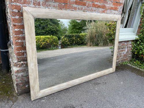 Spectacular Large Antique French 19th Century Carved Wood Painted Plain Mirror (1 of 6)