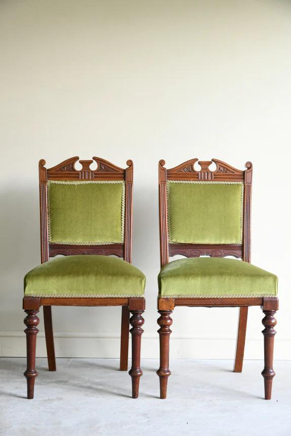 Pair Victorian Balloon Back Chairs (1 of 8)