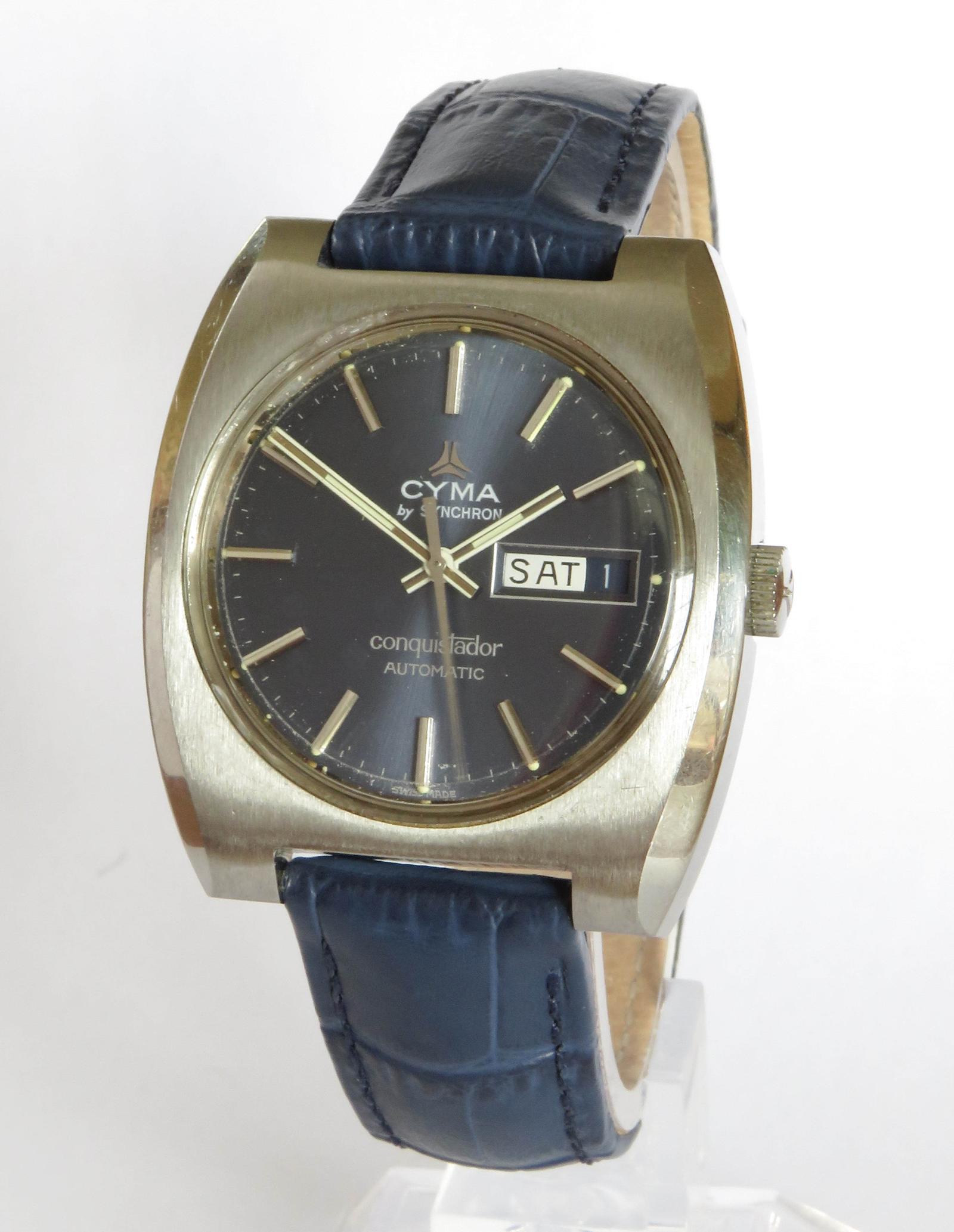 Watch : Gents 1970s Cyma Conquistador Wrist Watch (1 of 5)