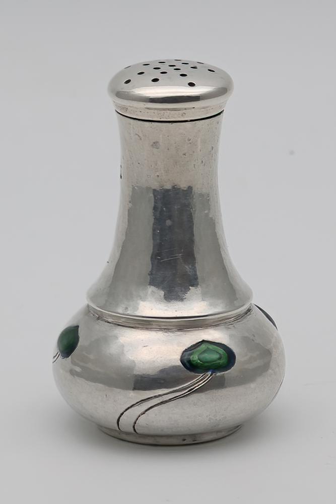 Edwardian Arts & Crafts Silver and Enamel Pepper Pot, London 1902 by William Hutton and Sons (1 of 5)
