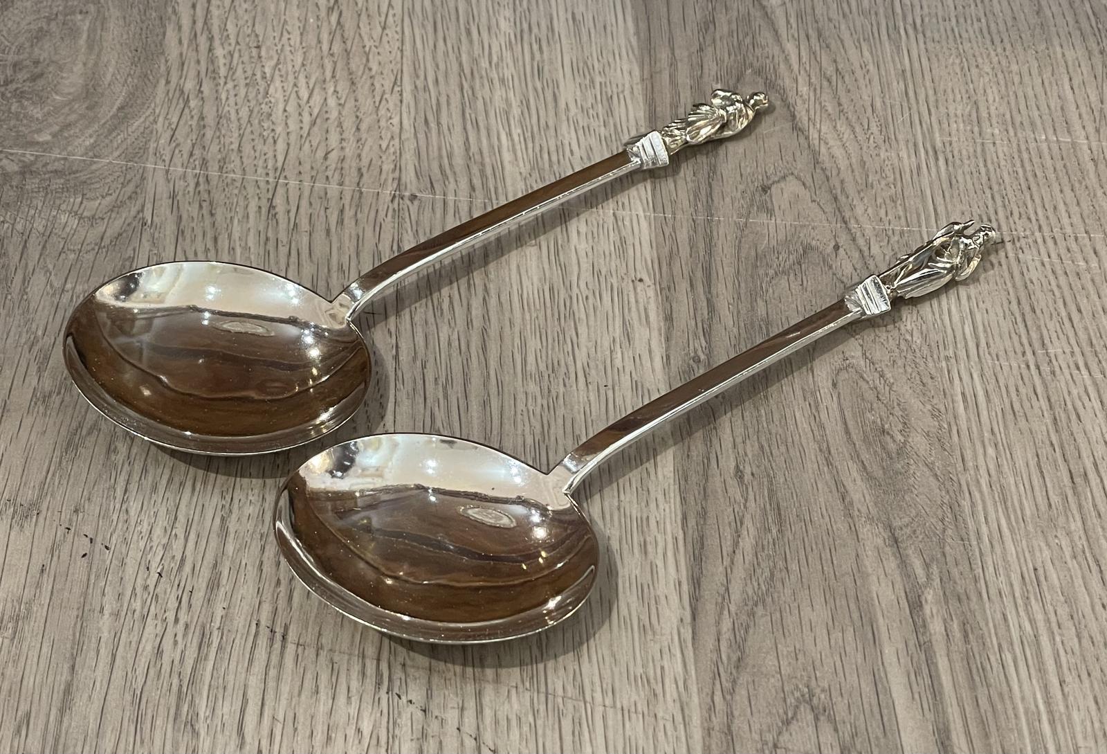 Pair Victorian Silver Apostle Serving Spoons, 1889 (1 of 7) Pair Victorian Silver Apostle Serving Spoons, 1889 (1 of 7)