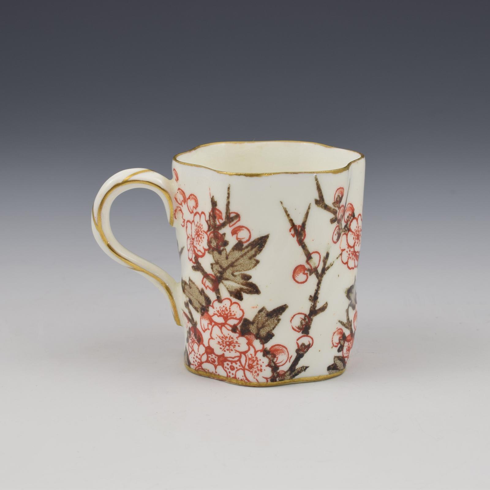 Victorian Coalport Porcelain Small Hawthorn Spiral Fluted Coffee Can (1 of 8)