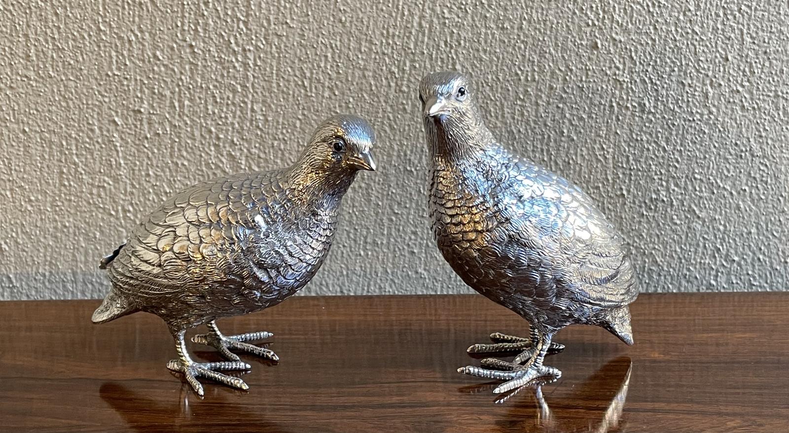 Pair of Elizabeth II Silver Partridges by Edward Barnard (1 of 8) Pair of Elizabeth II Silver Partridges by Edward Barnard (1 of 8)