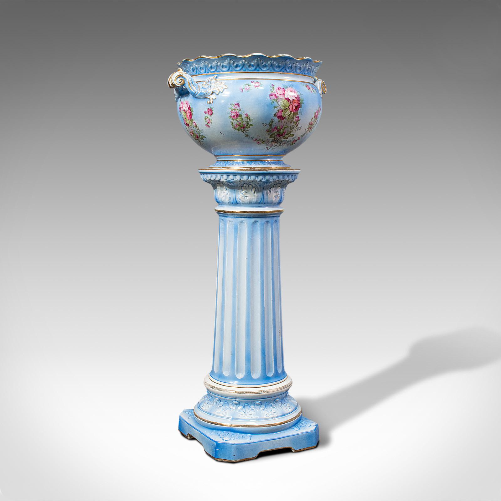 Antique Jardinière on Stand, English, Ceramic, Decorative Planter, Victorian (1 of 12)