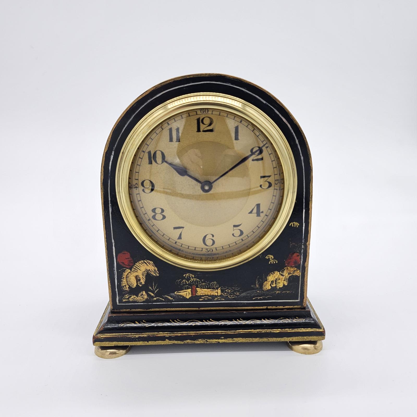 Black Chinoiserie Mantle Clock (1 of 11) Black Chinoiserie Mantle Clock (1 of 11)