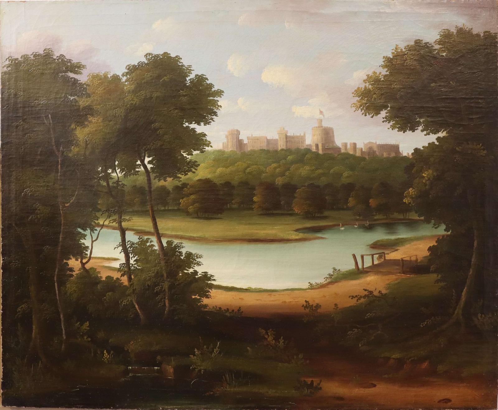 19th Century Oil on Canvas of Windsor Castle c.1850 (1 of 3) 19th Century Oil on Canvas of Windsor Castle c.1850 (1 of 3)