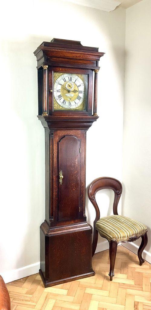 Early Georgian Oak Grandfather Longcase Clock by World Time Clock Maker (1 of 9)