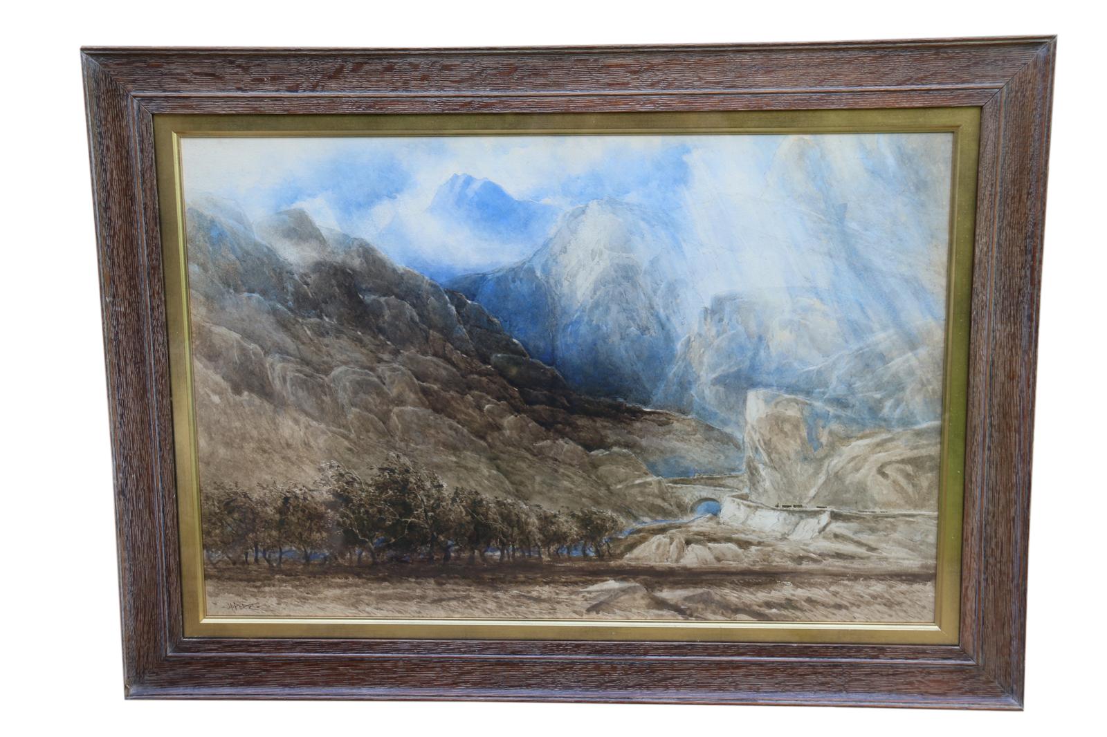 19th Century Watercolour by Henry Martin Pope of the Pass of Llanberis North Wales (1 of 15)