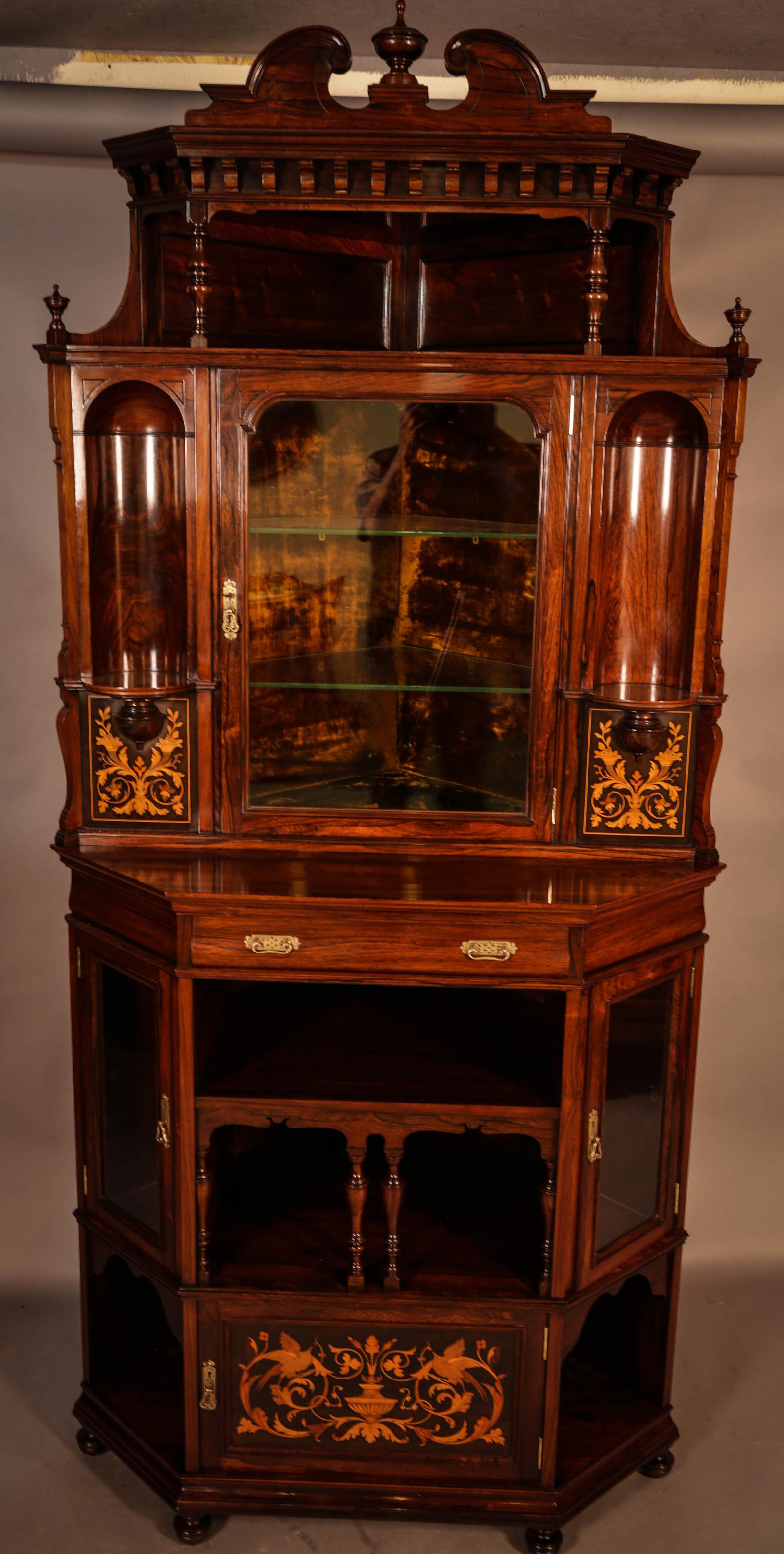 Superb Corner Display Cabinet by Gillows - Stamped (1 of 12) Superb Corner Display Cabinet by Gillows - Stamped (1 of 12)