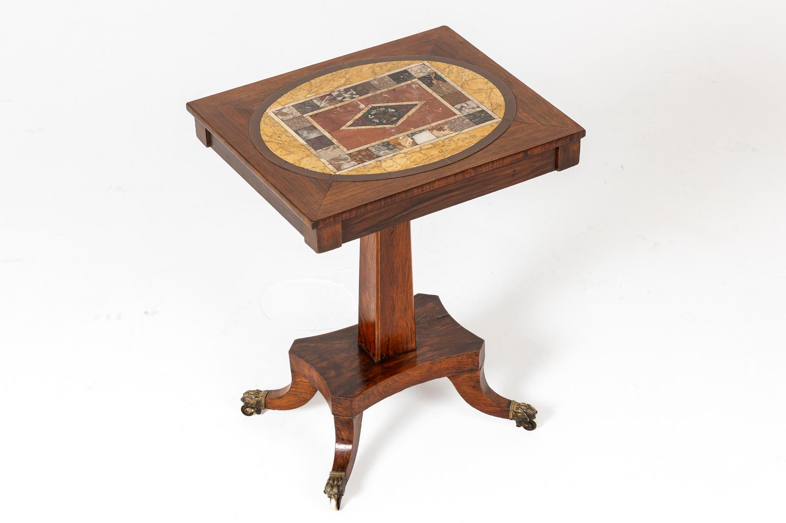 19th Century English Regency Rosewood Specimen Marble Table (1 of 6)