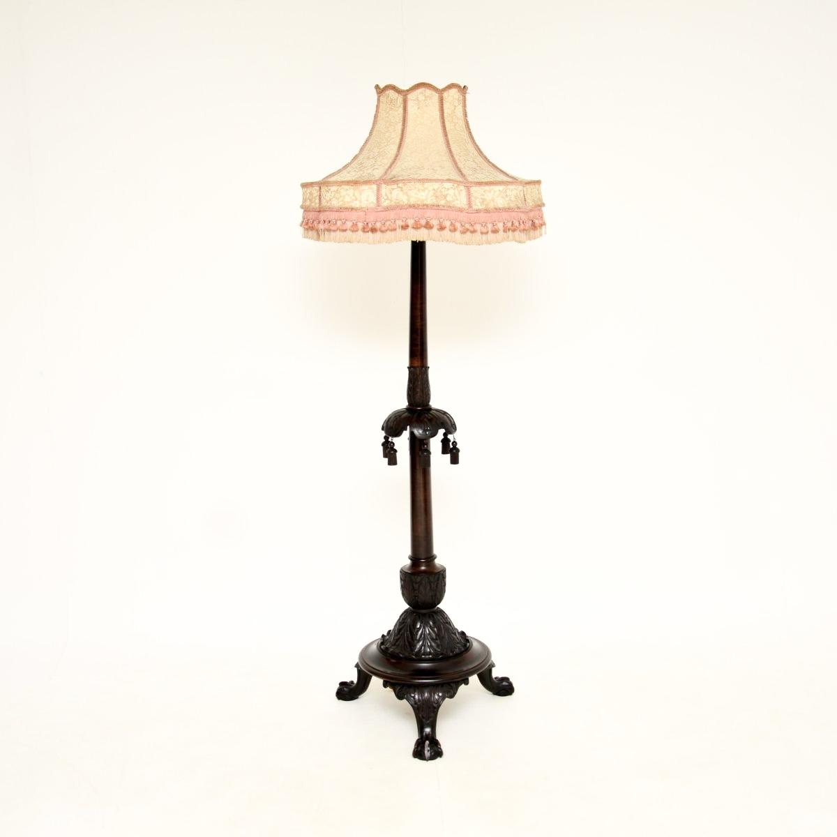 Antique Victorian Carved Mahogany Floor Lamp (1 of 10) Antique Victorian Carved Mahogany Floor Lamp (1 of 10)
