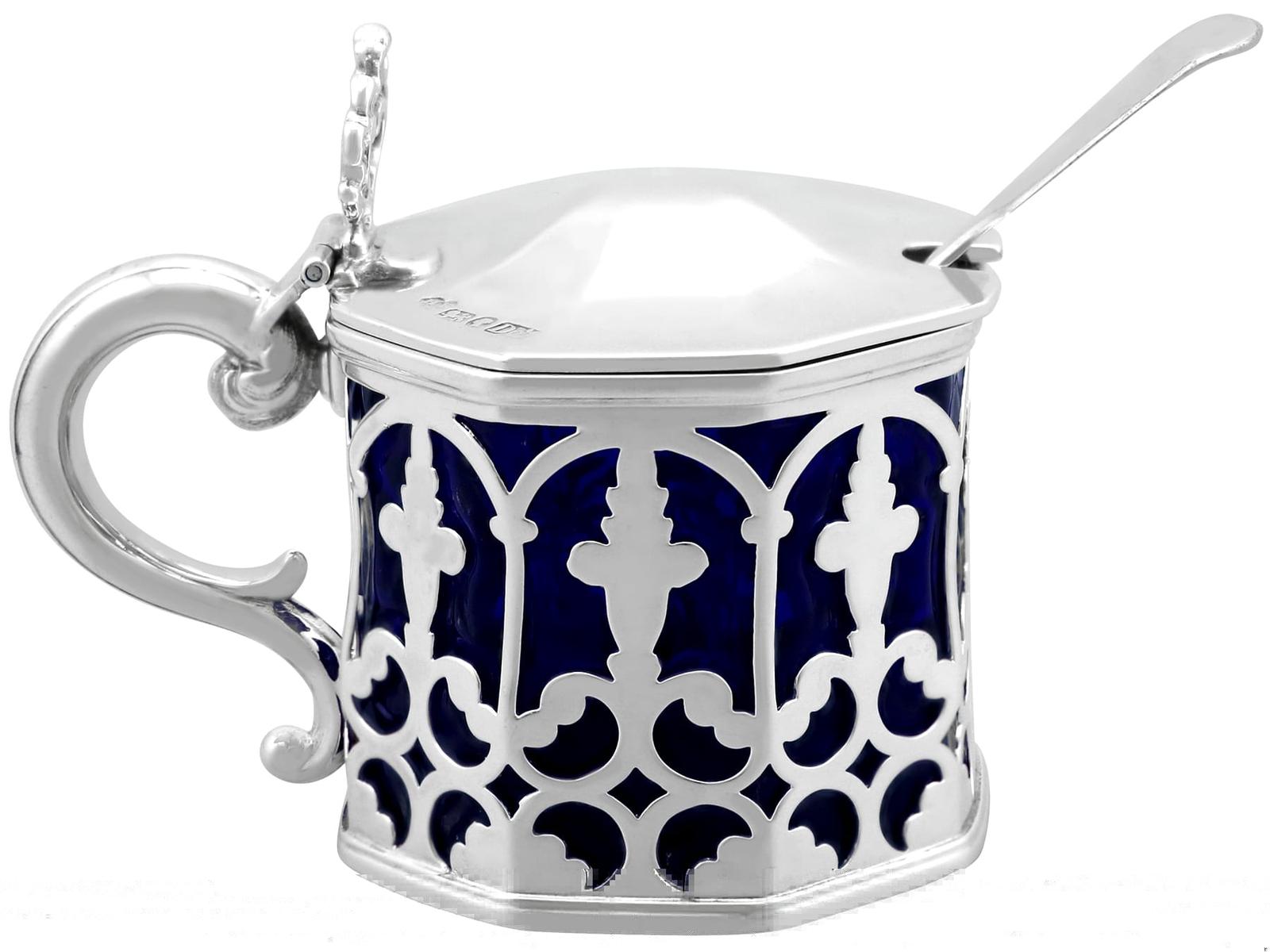 Antique Victorian Sterling Silver Mustard Pot 1847 (1 of 14)