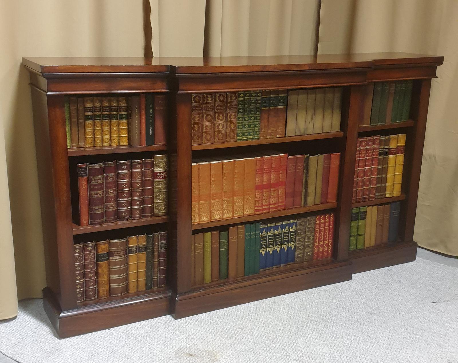 Victorian Mahogany Breakfront  Open Library Bookcase (1 of 1)