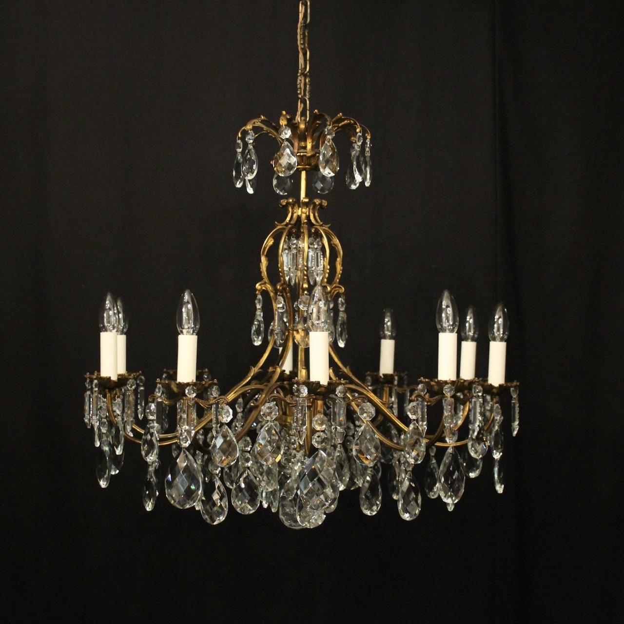 French 10 Light Gilded Antique Chandelier (1 of 10)