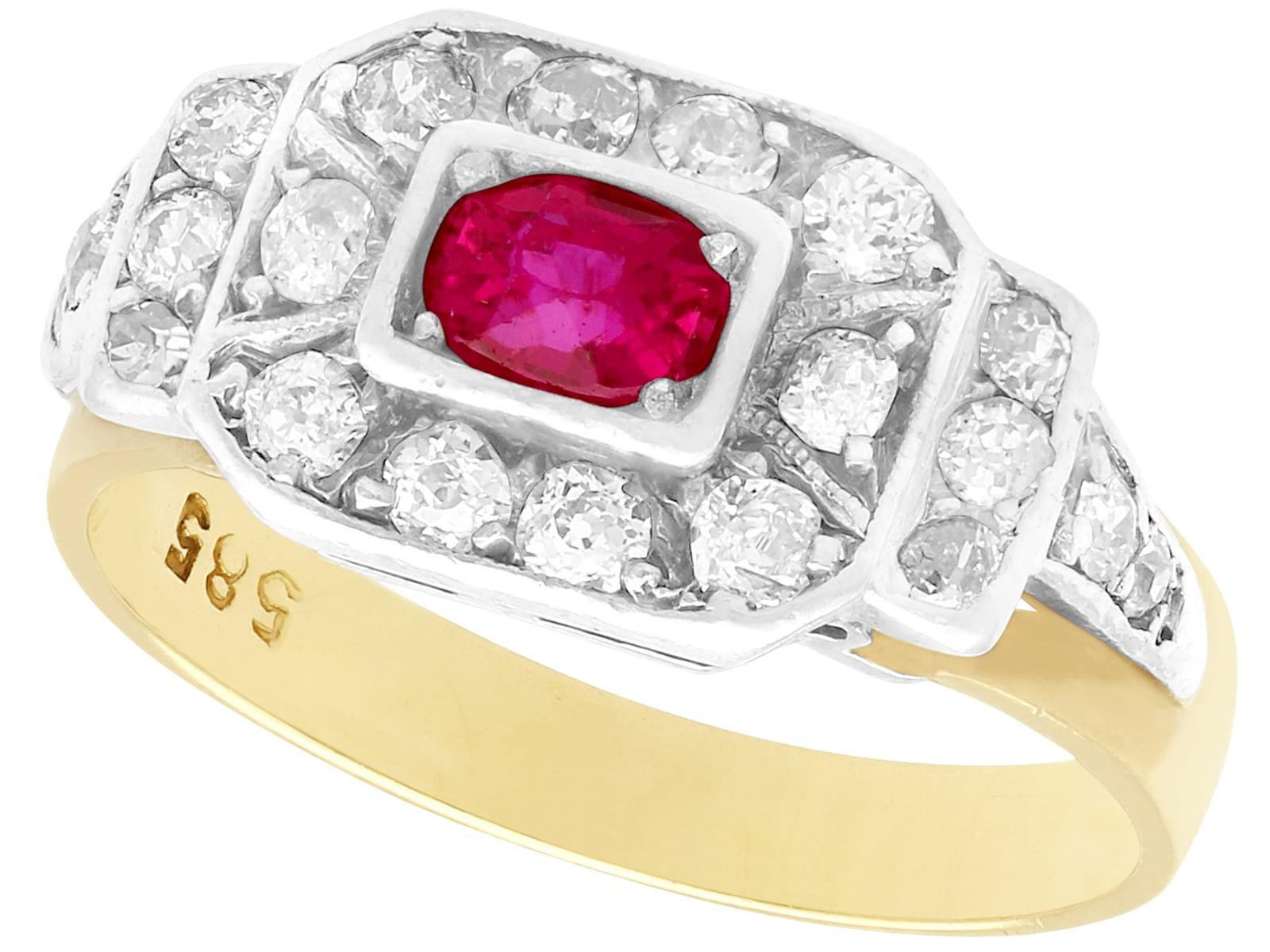 0.60ct Ruby & 0.59ct Diamond 14ct Yellow Gold Dress Ring (1 of 9)