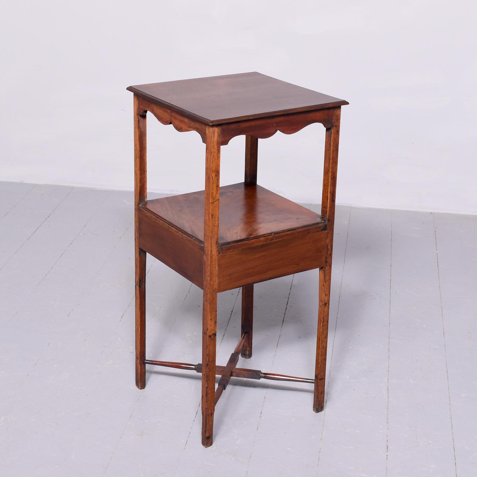George III Mahogany 2 Tier Occasional Table / Nightstand (1 of 8)