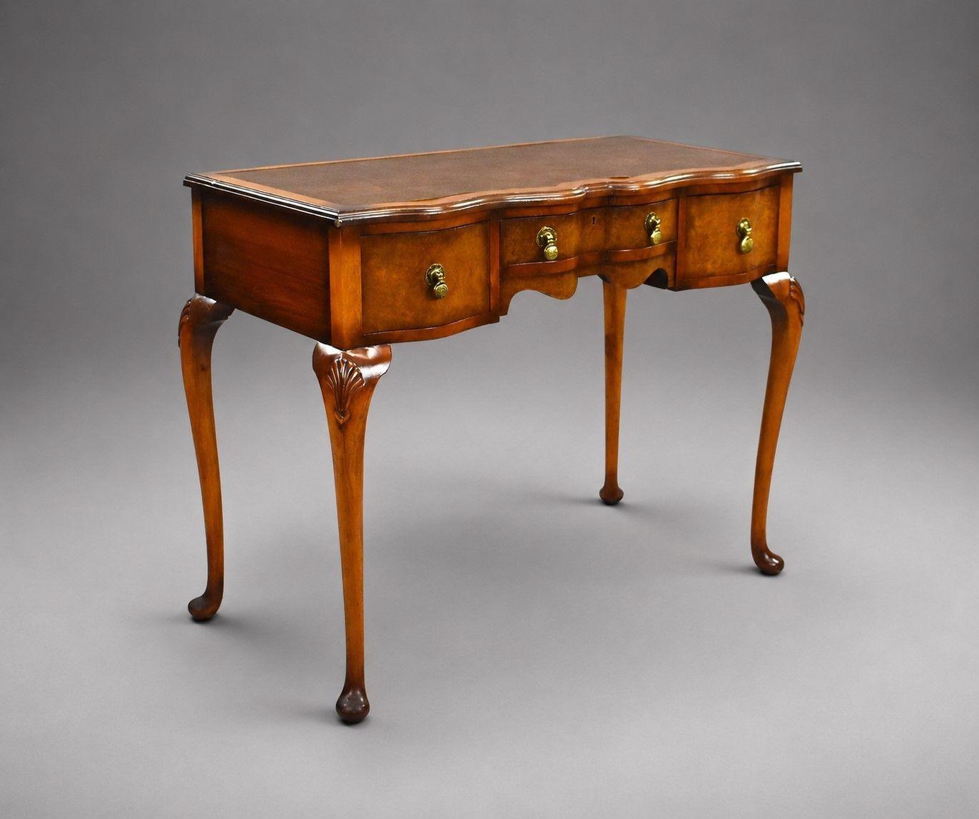 Antique Queen Anne Style Walnut Writing Table (1 of 8) Antique Queen Anne Style Walnut Writing Table (1 of 8)