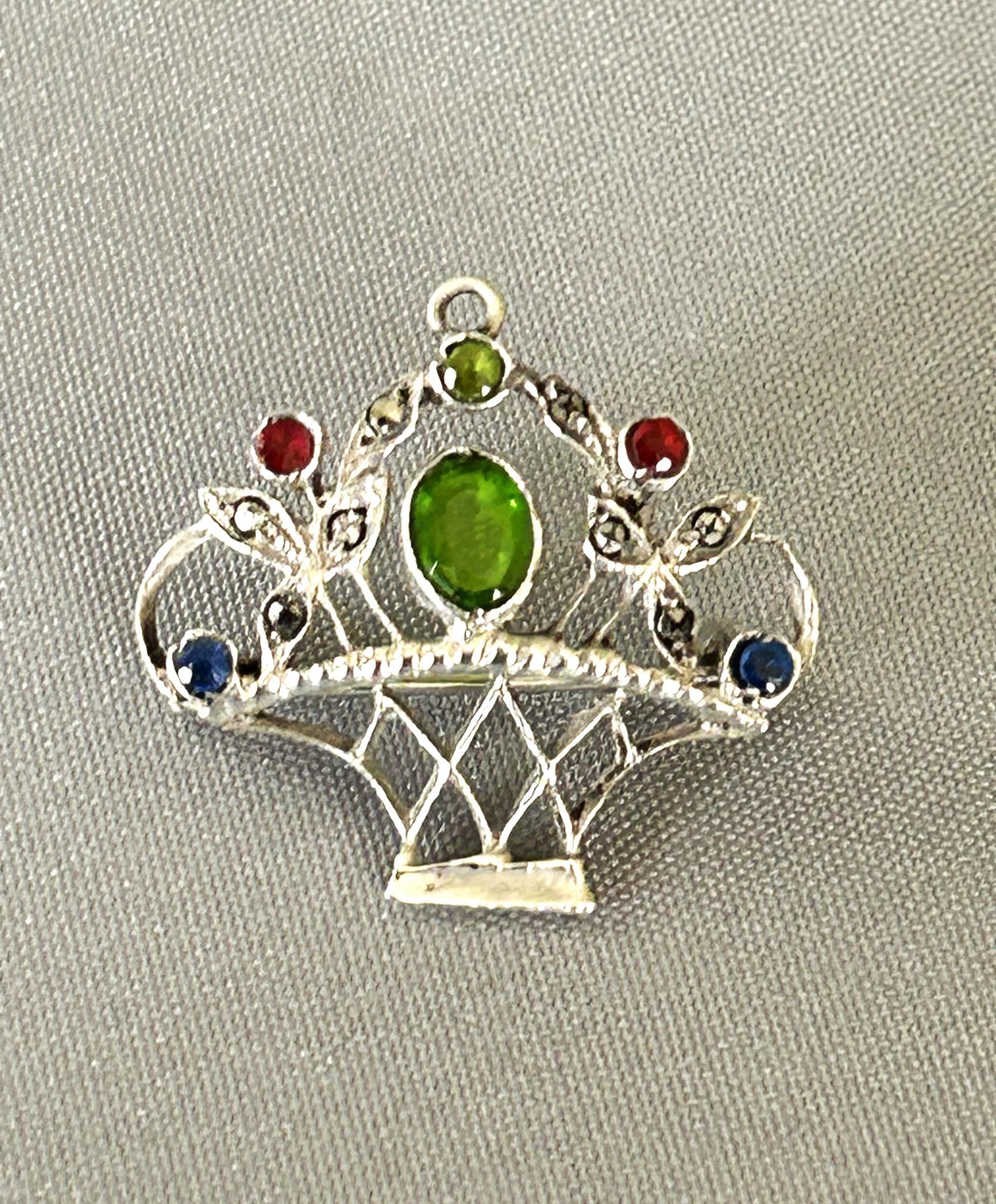 Antique Silver 'Giardinetto' Pendant Brooch (1 of 5)