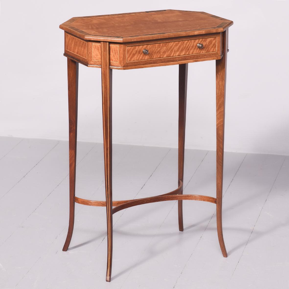 Sheraton Style Satinwood, Rosewood & Boxwood Banded Side Table (1 of 6)