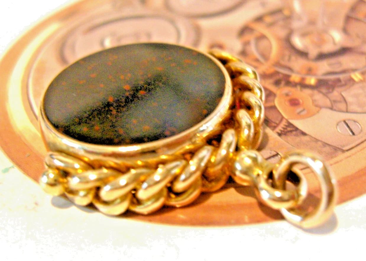 Pocket Watch Chain Fob Victorian 10ct Rose Gold Filled Large 1890s Swivel Fob (1 of 14)