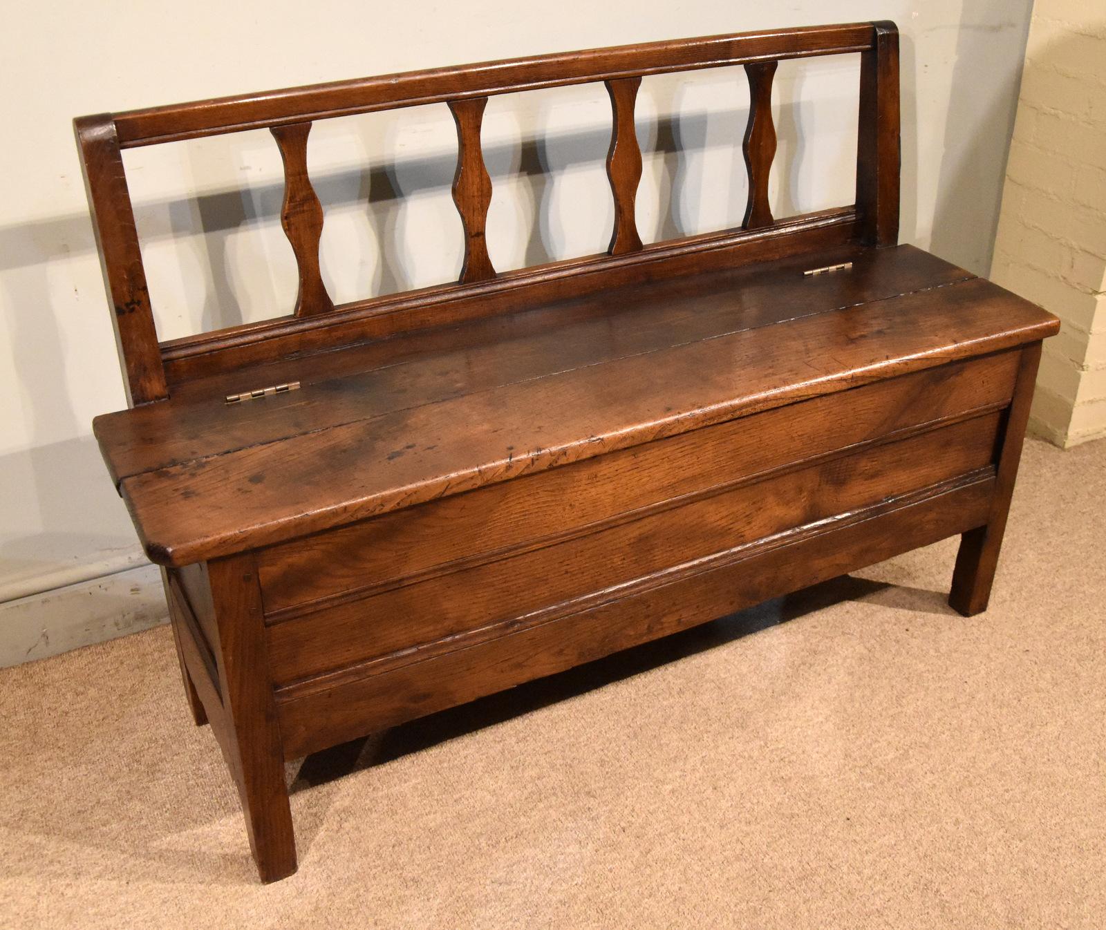 Mid 19th Century French Chestnut Bench (1 of 7) Mid 19th Century French Chestnut Bench (1 of 7)