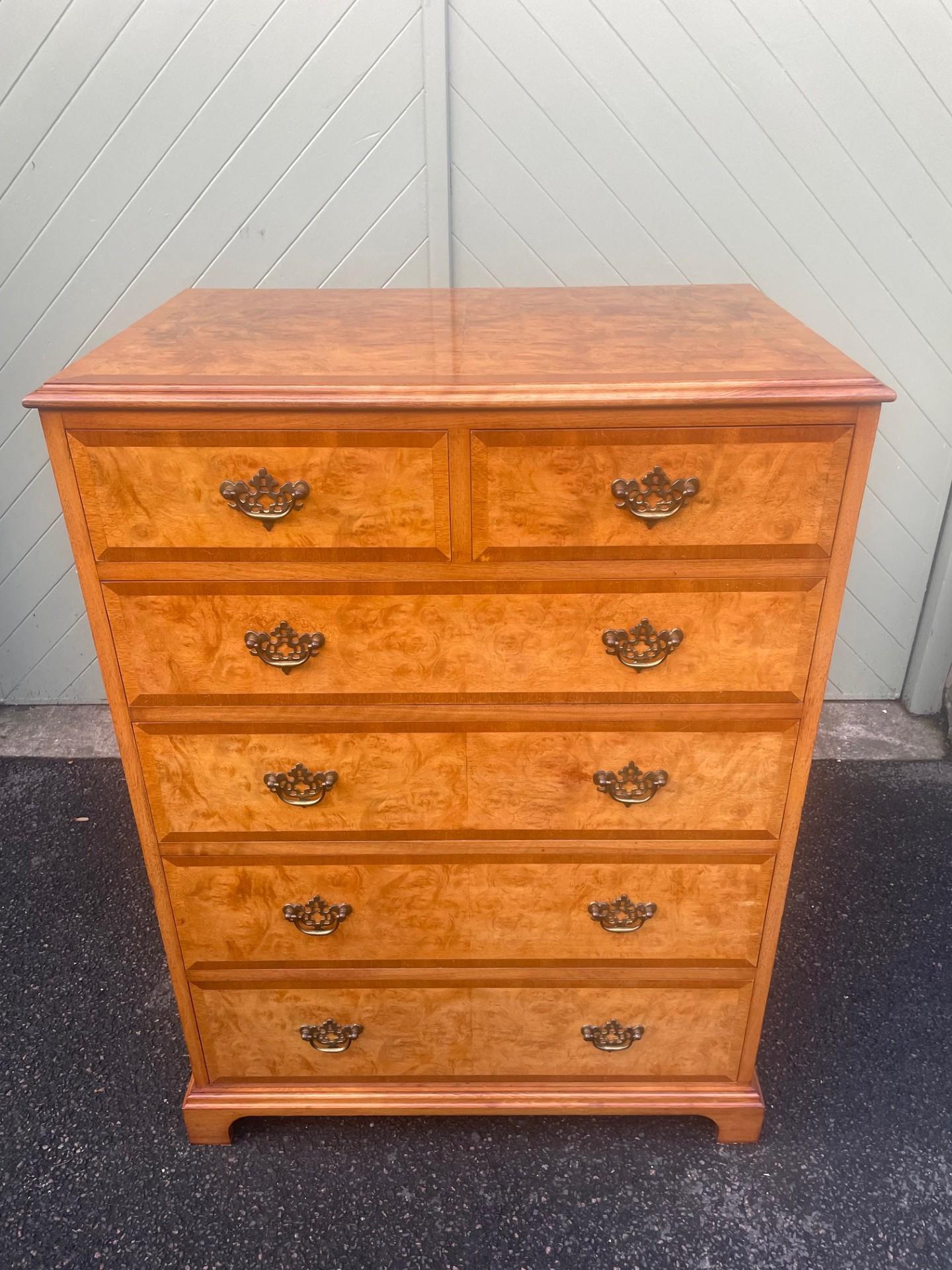 Quality Burr Walnut Chest Of Drawers (1 of 10) Quality Burr Walnut Chest Of Drawers (1 of 10)