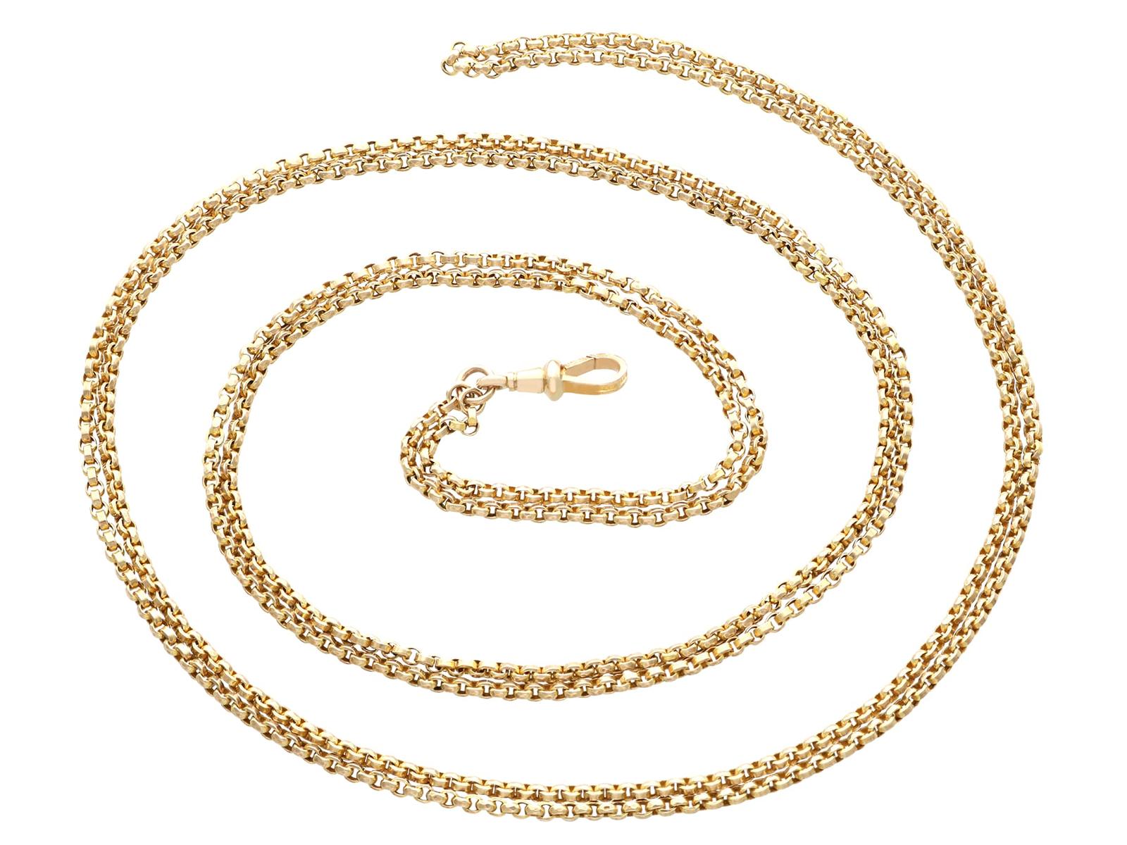 Antique 9ct Yellow Gold Longuard Chain Necklace c.1890 (1 of 13)