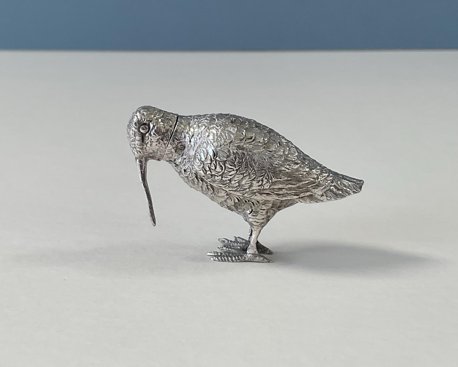 Antique Silver Novelty Pill Box - Snipe (1 of 7) Antique Silver Novelty Pill Box - Snipe (1 of 7)