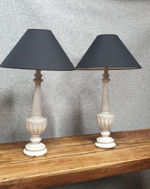 Pair Of French Painted Lamps (1 of 1)