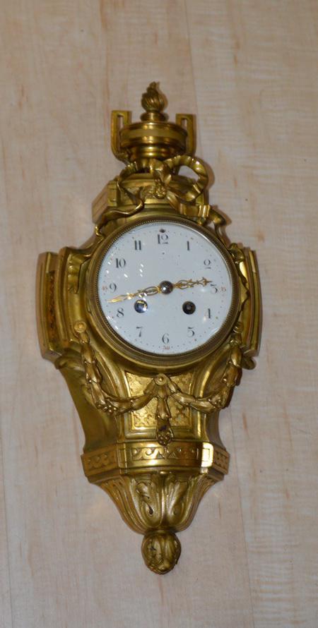 French Gilt Cartel Wall Clock (1 of 5)