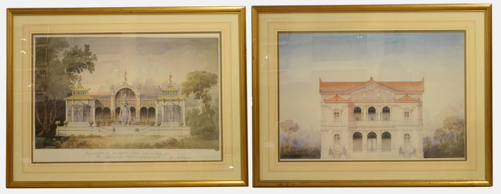 Pair of Large Framed Architectural Prints (1 of 1) Pair of Large Framed Architectural Prints (1 of 1)