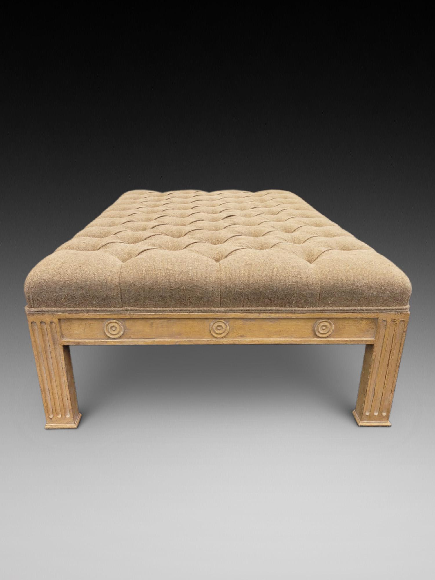 Regency Style Distressed Painted Stool (1 of 3)