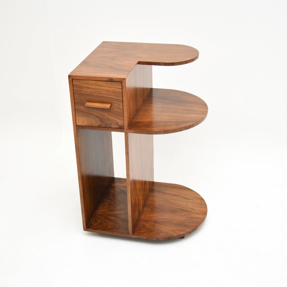 Art Deco Figured Walnut Side Table (1 of 12)