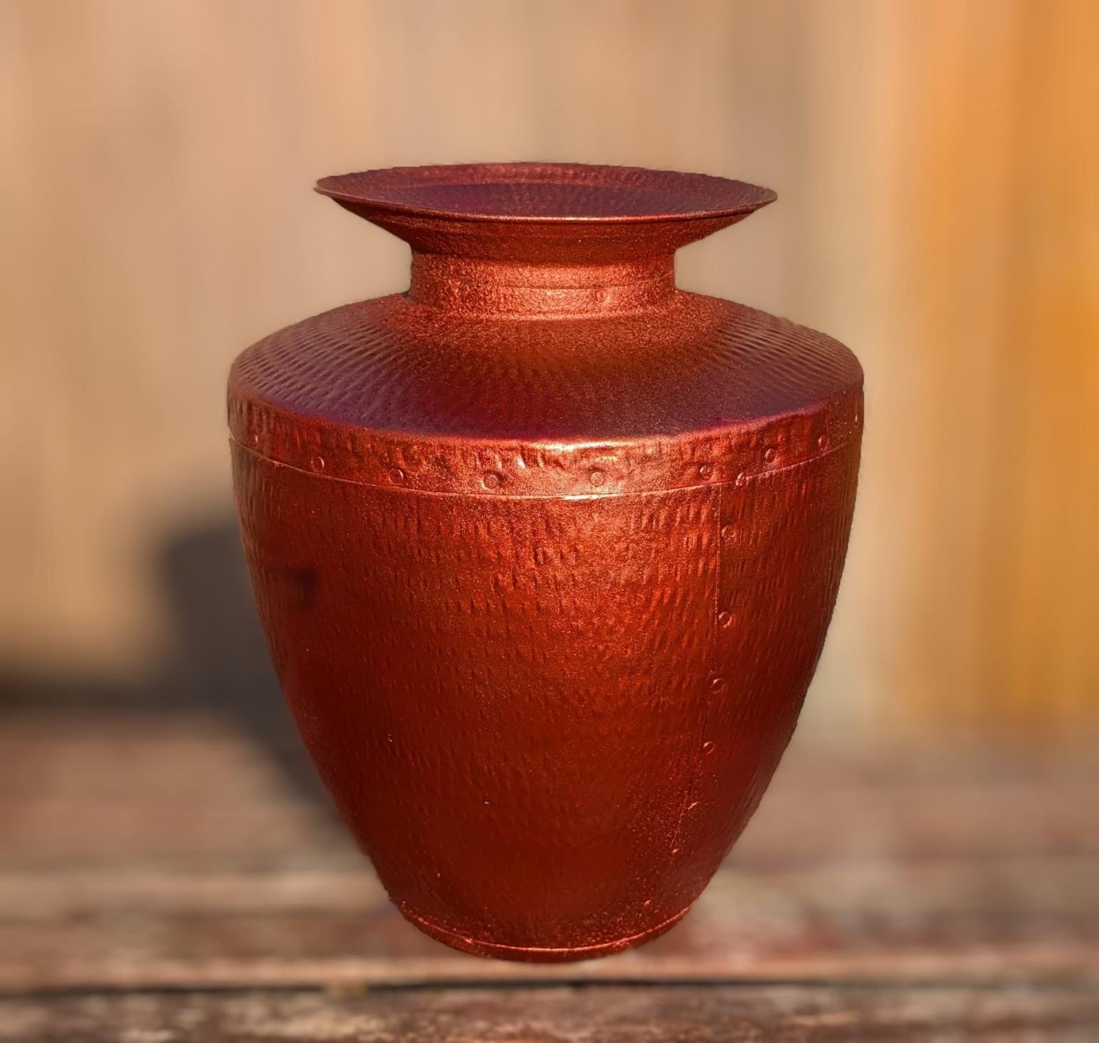Vintage Hammered Metal Floor Vase, Copper Finish (1 of 9) Vintage Hammered Metal Floor Vase, Copper Finish (1 of 9)
