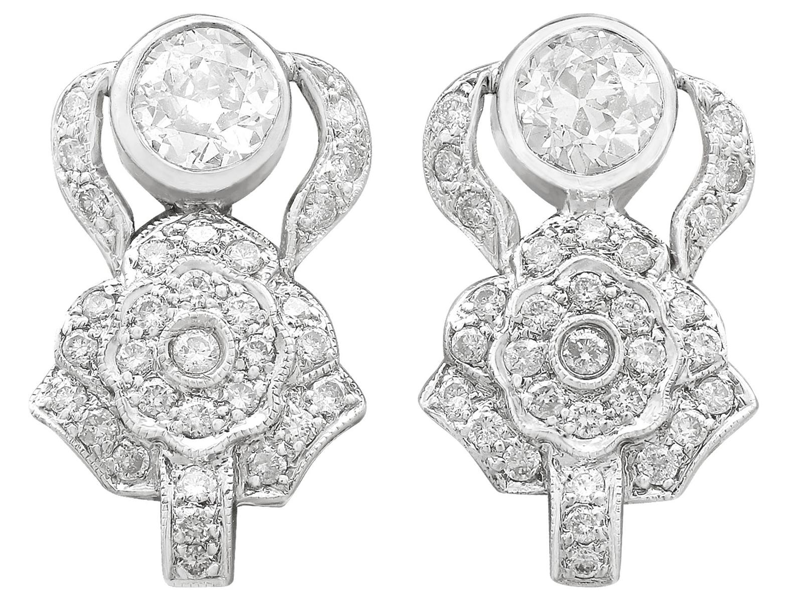 3.03ct Diamond & 18ct White Gold Earrings - Art Deco c.1930 (1 of 9) 3.03ct Diamond & 18ct White Gold Earrings - Art Deco c.1930 (1 of 9)