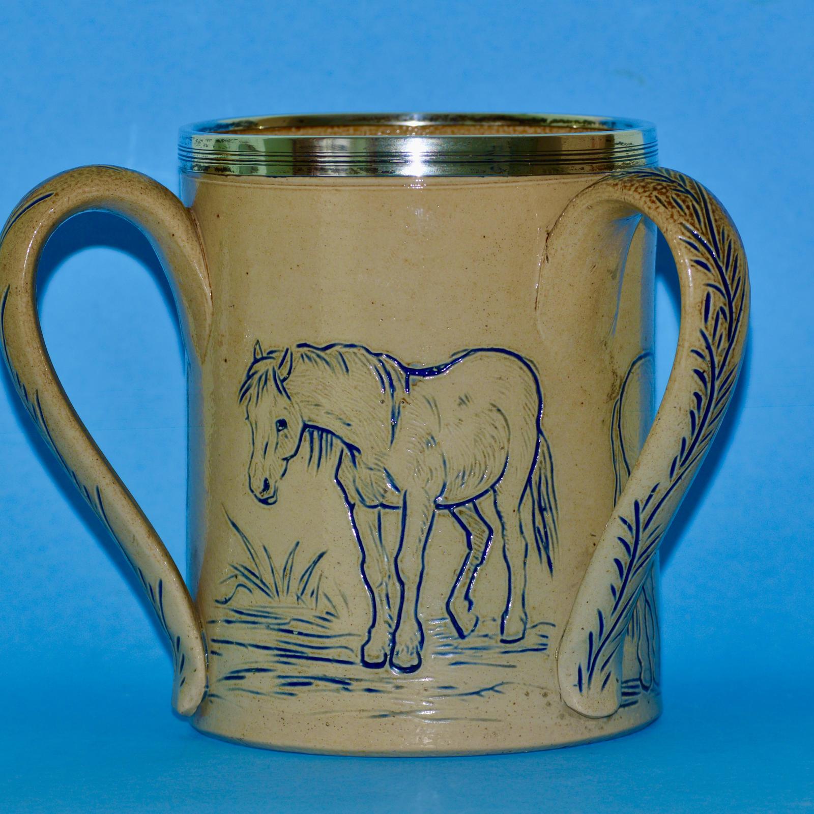 Outstanding Doulton Lambeth Horses Tyg by Hannah Barlow 1872 (1 of 13)