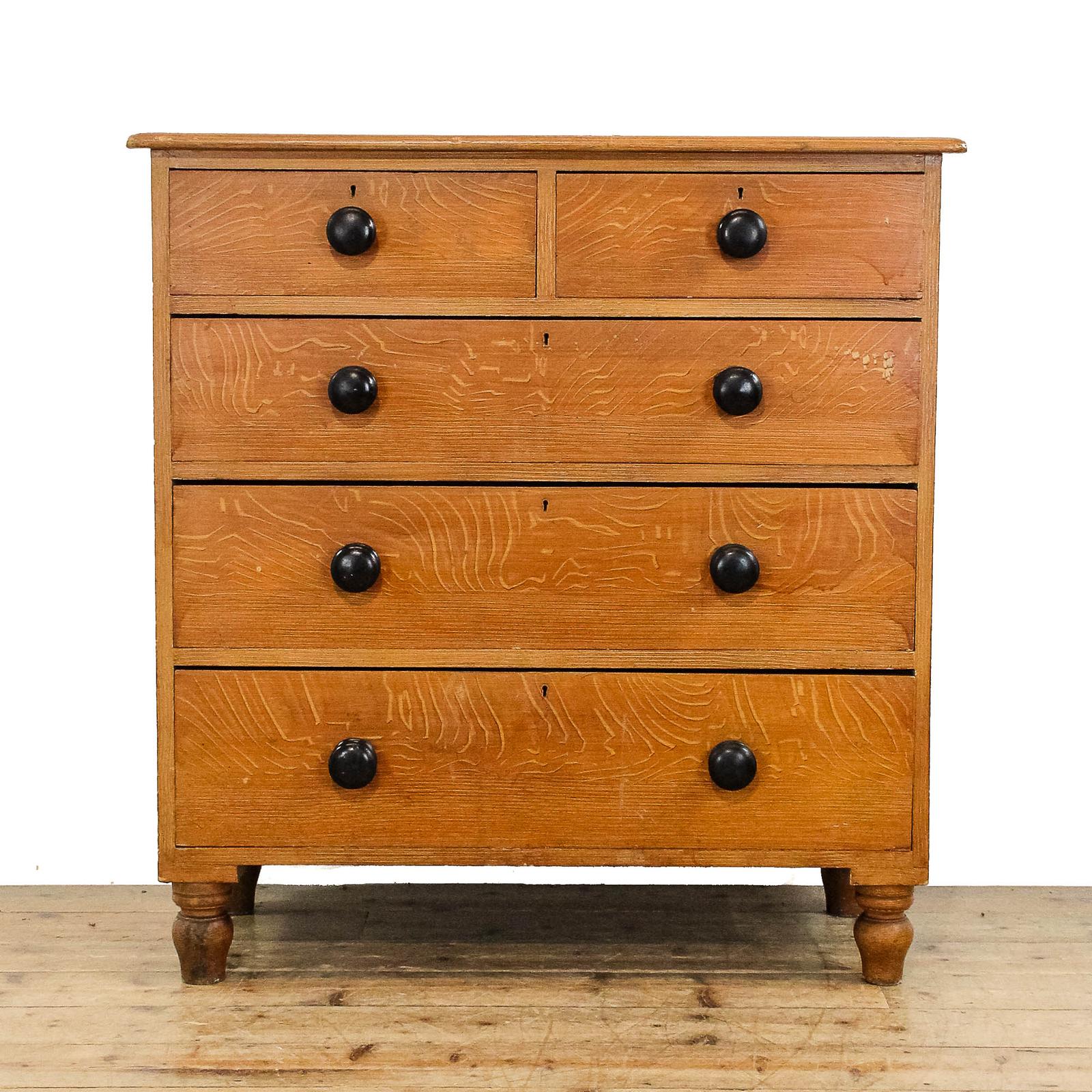 Antique Victorian Scumbled Pine Chest of Drawers (1 of 9)