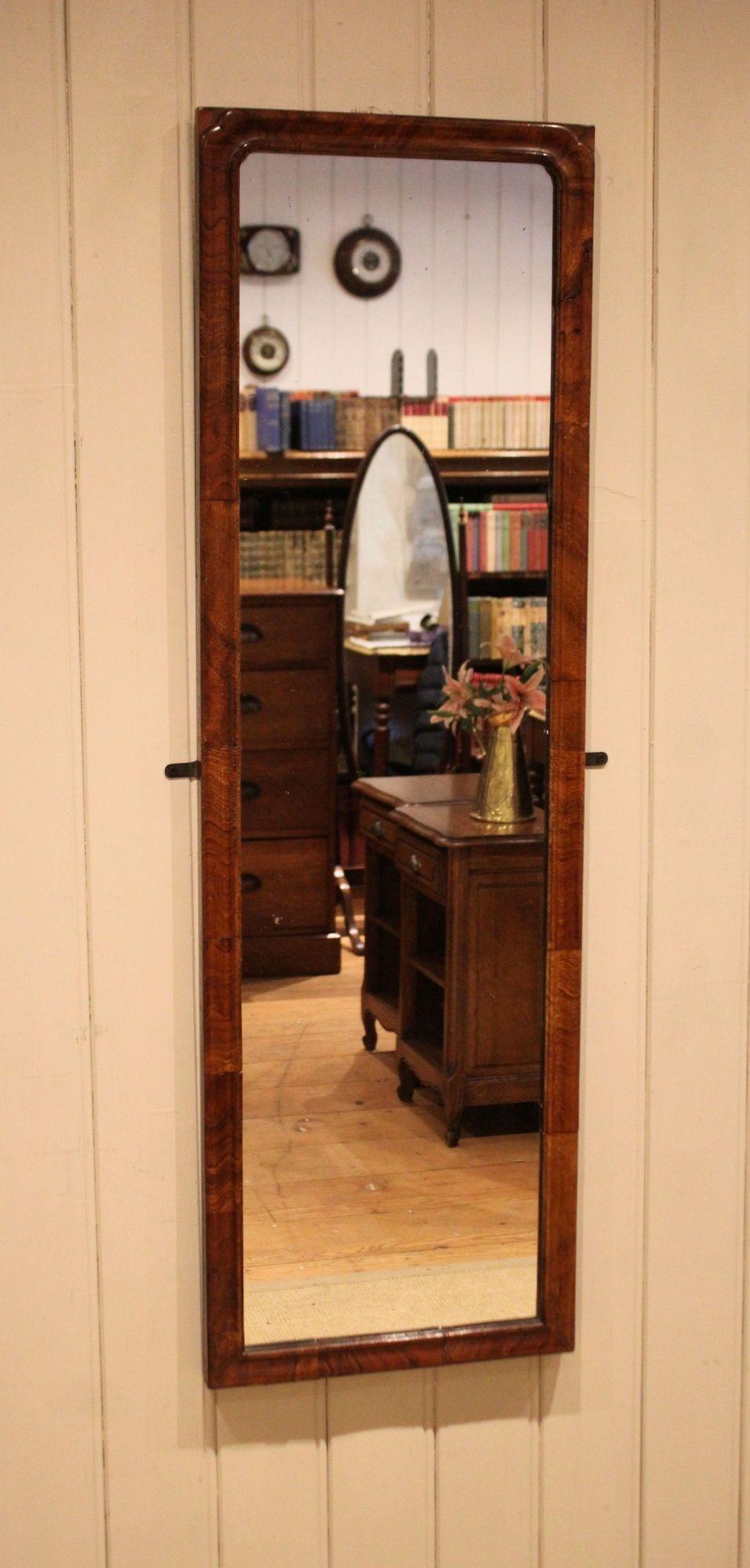 Late 19th Century Full Length Walnut Wall Mirror (1 of 12) Late 19th Century Full Length Walnut Wall Mirror (1 of 12)