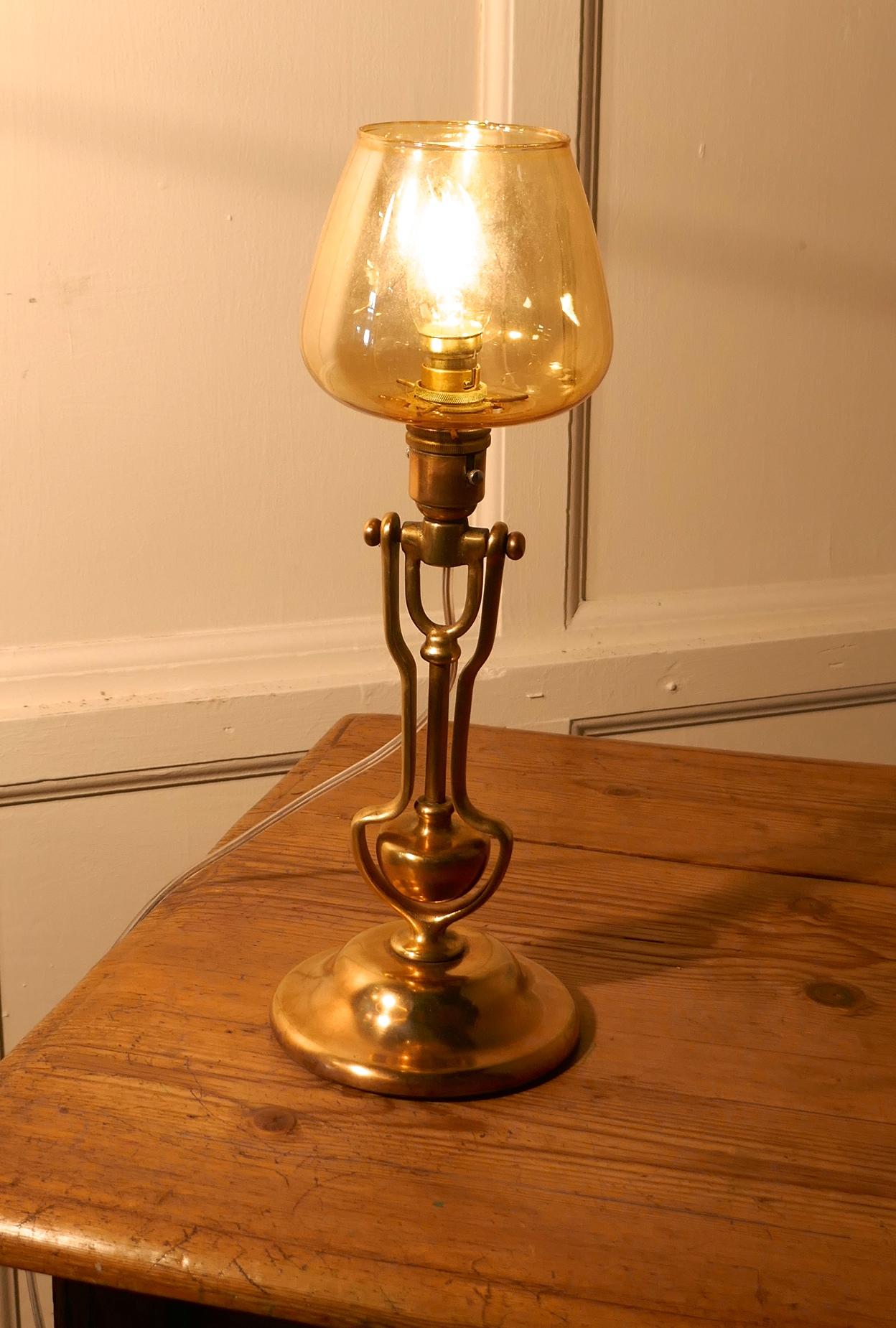 Brass Gimbal Ships Lamp, Wall Hung or Table Lamp (1 of 7)