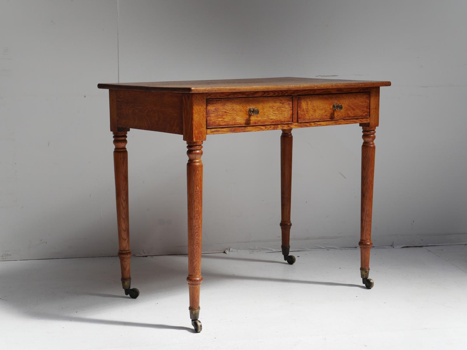 Tall Centre Oak Side Writing Table (1 of 7) Tall Centre Oak Side Writing Table (1 of 7)