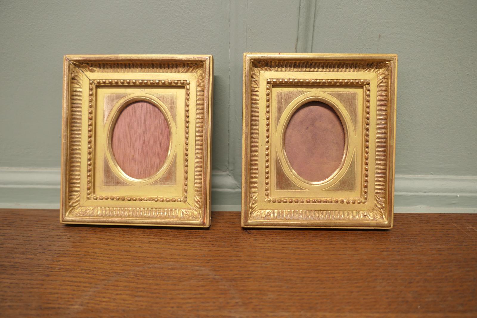 Pair of French 19th Century Gold Leaf Miniature Frames (1 of 6)