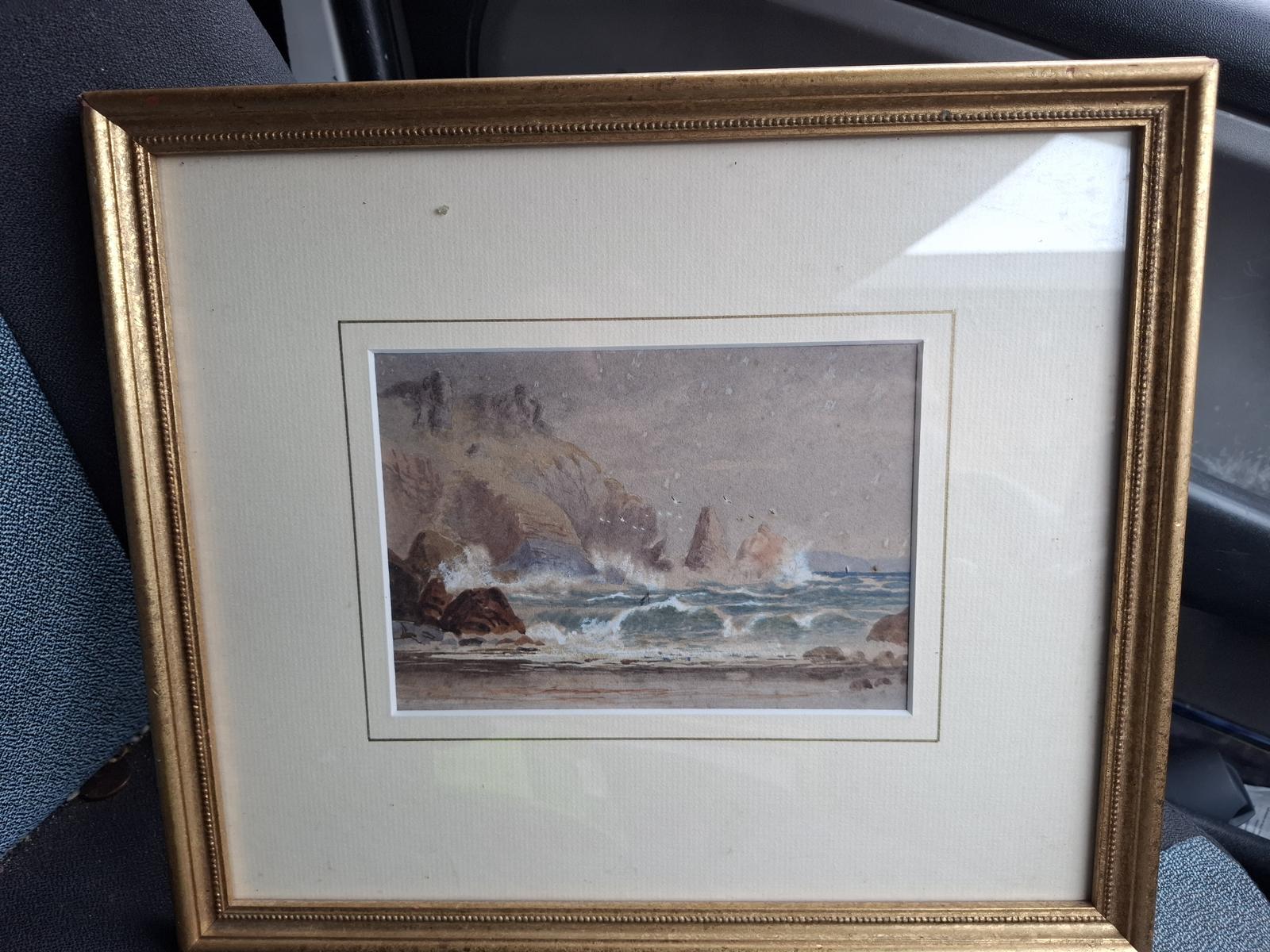 19th Century Watercolour  - Rugged Seas South Devon- c.1890s (1 of 5)