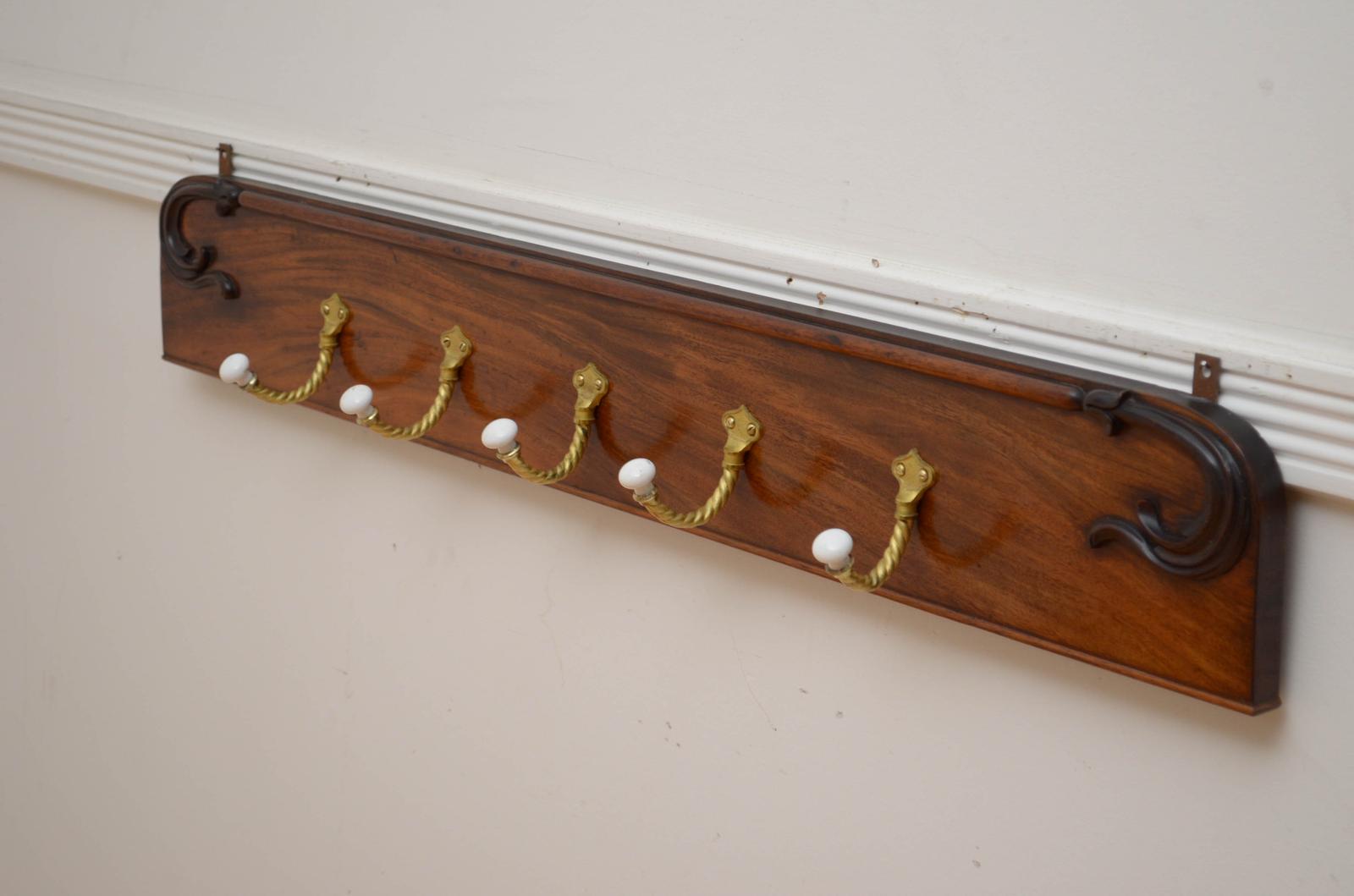 William IV Mahogany Coat Rack - Twisted Rope & Ceramic Hooks (1 of 11) William IV Mahogany Coat Rack - Twisted Rope & Ceramic Hooks (1 of 11)